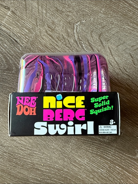 Schylling Other - Needoh Nice Berg Swirl Squish - Pink, purple and black Swirl